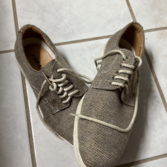 Faranzi Mens size 11 FY88B Tan Cloth Multi-colored Tweed Oxford. - Picture 2 of 11